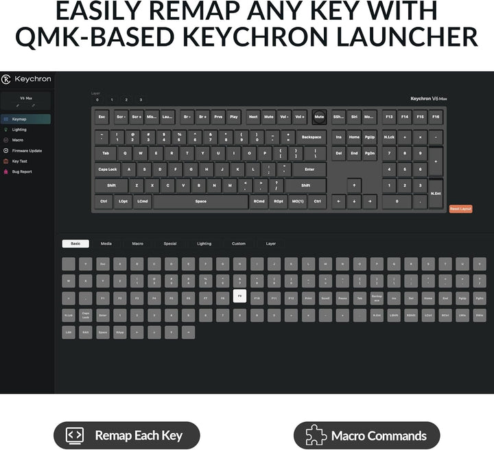 Keychron V6 Max Teclado Mecánico Inalámbrico Personalizable, 2.4 GH...
