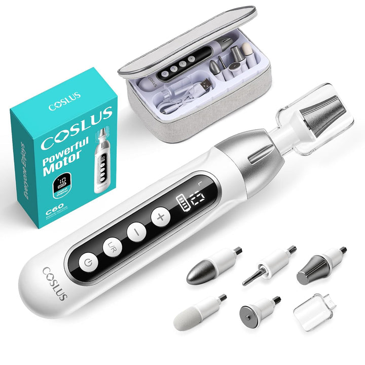 COSLUS C60 Kit de manicura profesional de pedicura: lima de uñas el...