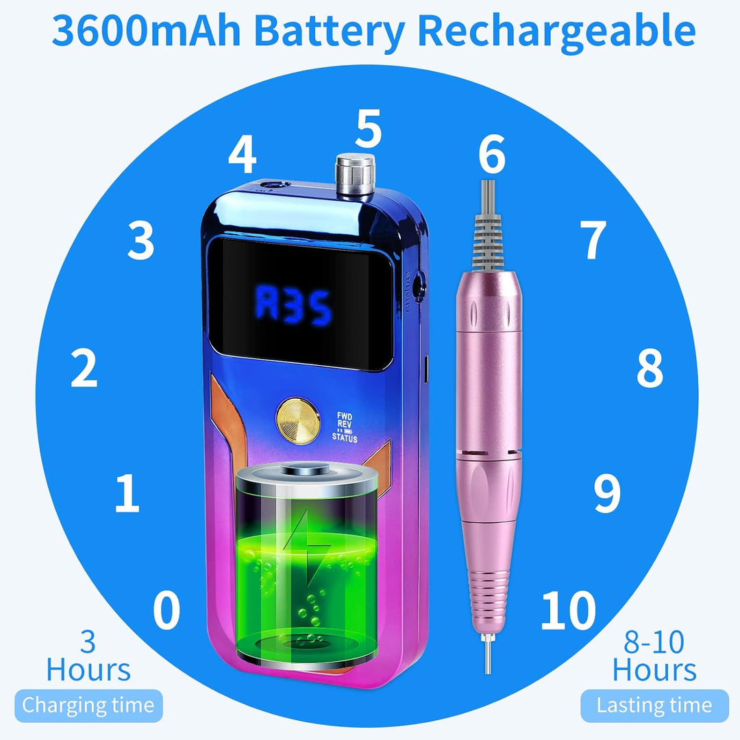 Taladro de uñas portátil profesional de 35000 RPM, máquina eléctric...