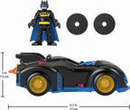Fisher-Price Imaginext DC Super Friends Batman juguete de Batimóvil que se agita y gira con figura articulable para juego de rol para niños de 3+ años