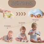 Moonkie Coches de juguete de silicona para bebés, paquete de 5 juguetes de