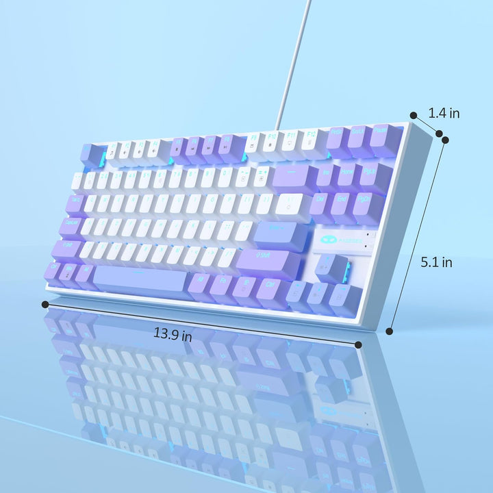 MageGee Teclado mecánico 75% para juegos, interruptor rojo, retroil...