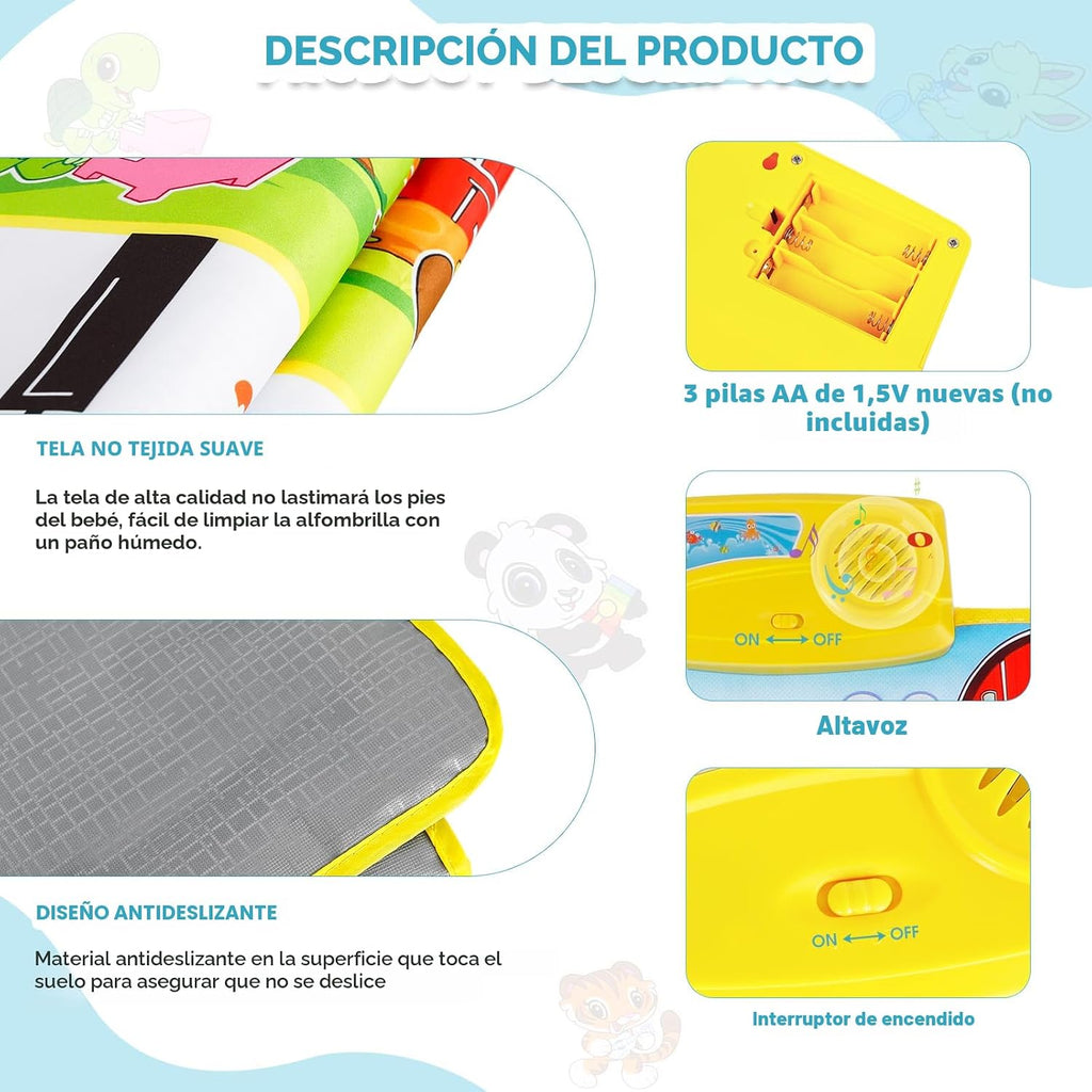 Alfombrilla de piano, tapete musical, piano de piso, juguetes para niños