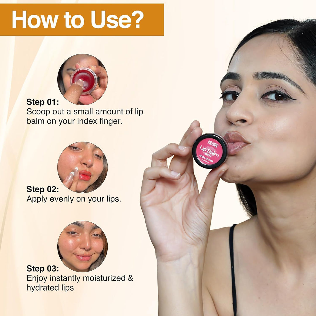 Nourish Mantra - Bálsamo labial Rose Repair con SPF | Fabricado con...