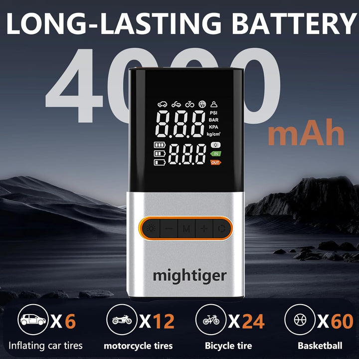 Mightiger Inflador de Neumáticos Compresor de Aire Portátil Bomba d...