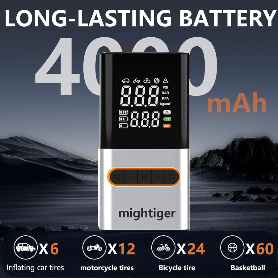 Mightiger Inflador de Neumáticos Compresor de Aire Portátil Bomba d...