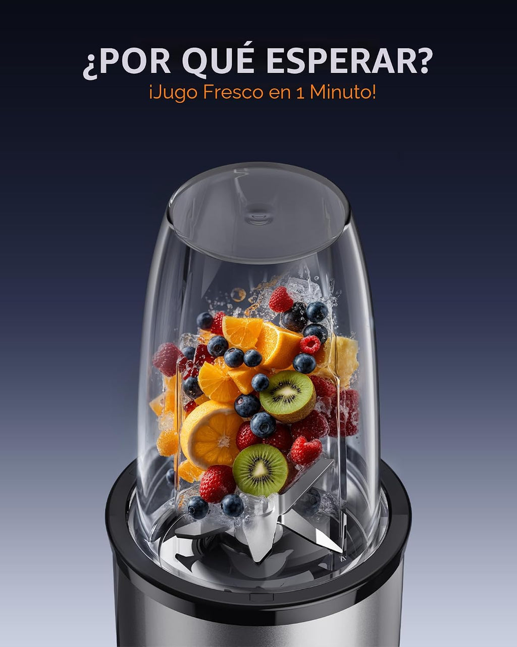 Sangcon 1000W Licuadora Personal para Smoothies, Proteínas, Hogar y Gimnasio, Plateado
