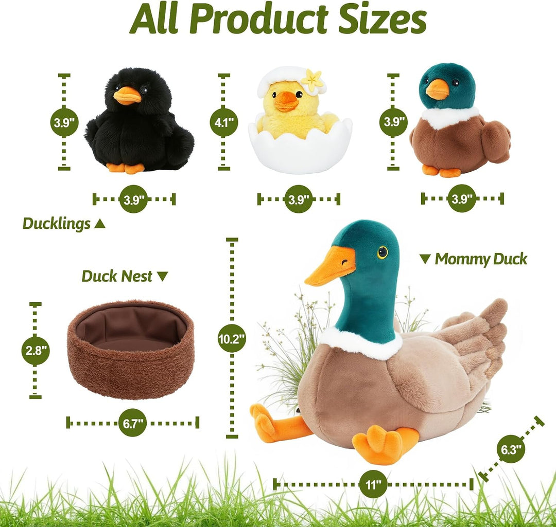 OUOZZZ - Peluches de pato 4 en 1 con un nido de pato | Juguetes de...