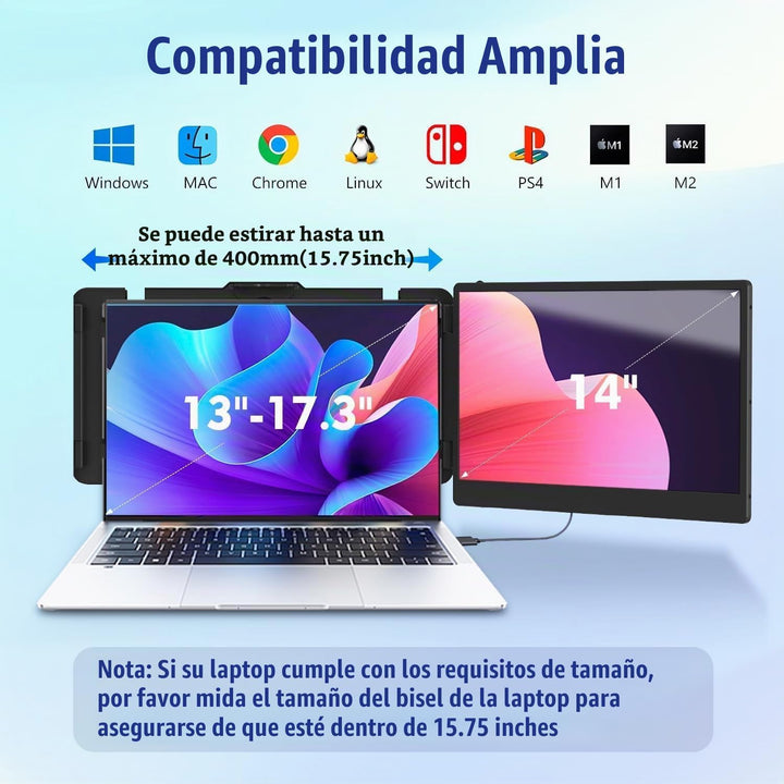 KEFEYA Extensor de Pantalla para Laptop, Extensión de Monitor Portá...