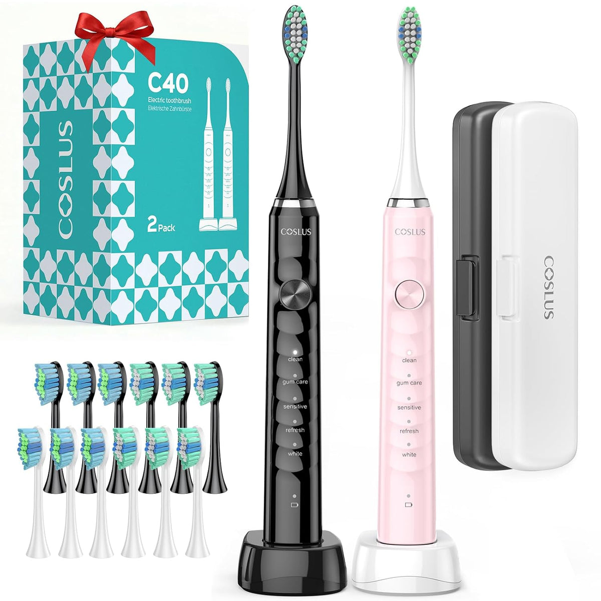 COSLUS Cepillo de dientes eléctrico C40 Sonic para adultos: 47000 V...