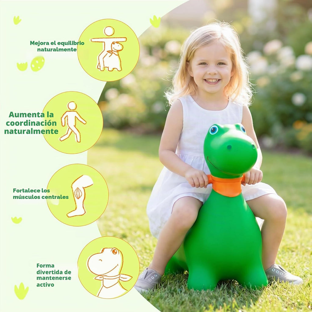 Dino Bouncy Animal Hopper | Bounce Ride-en Horse para Toddlers 18M+