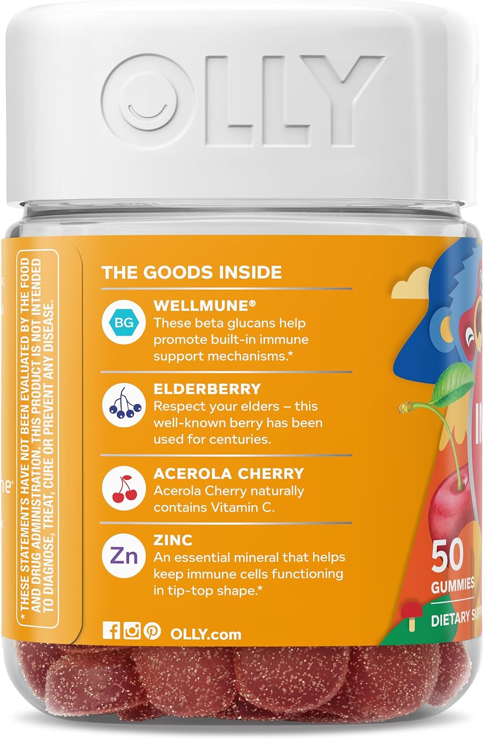 Suplementos probióticos de goma multivitamínico OLLY Kids, Mighy Im...