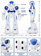 KingsDragon - Robot RC, juguetes para niños, gestos y detección programable, robot inteligente a control remoto para niños de 3 a 8 años, regalo de cumpleaños