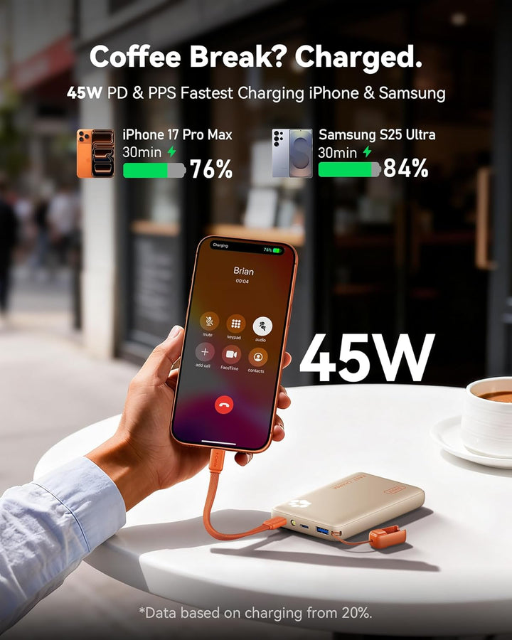 INIU Cargador portátil, Batería externa ultra delgada de 10000 mAh...