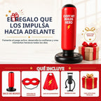 Saco de boxeo inflable de 47 pulgadas para niños con capa de superhéroe y máscara