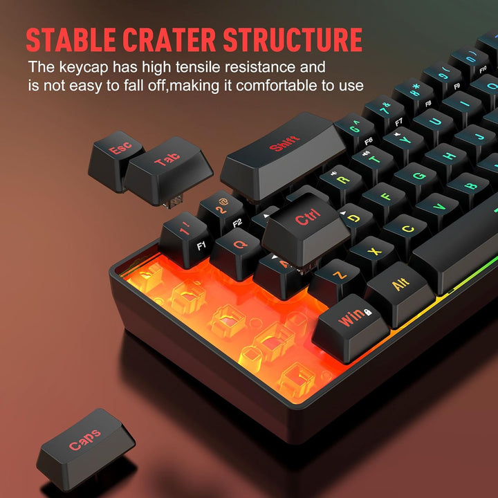 Combinación de teclado y mouse inalámbricos para juegos de 60% de S...