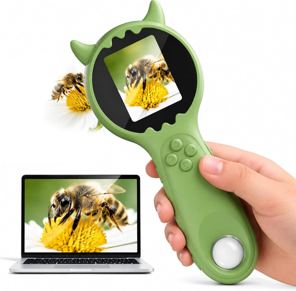 Microscopio de bolsillo digital de mano para niños, regalos de microscopio