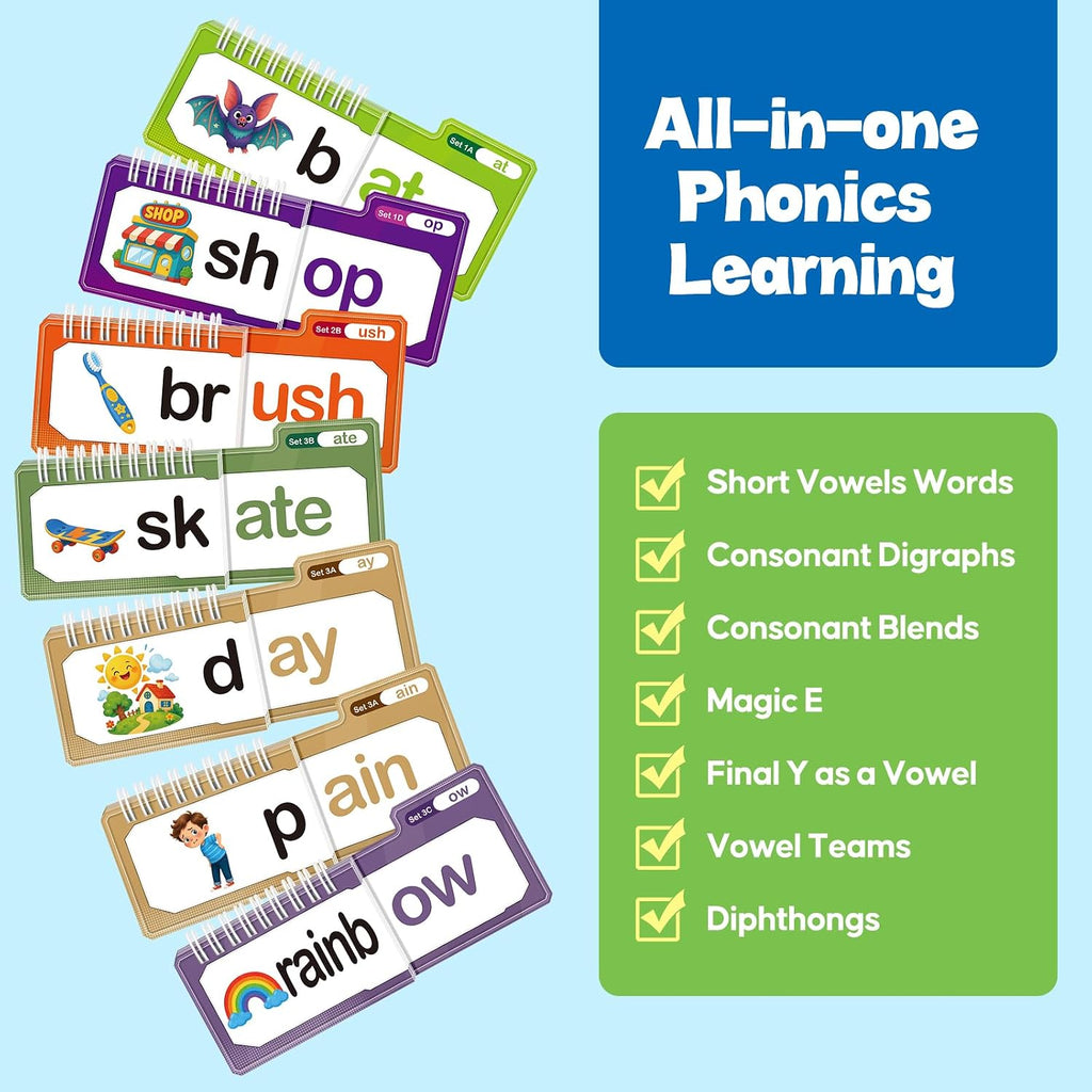Tarjetas Flash Phonics,Libros de construcción familiar de 42