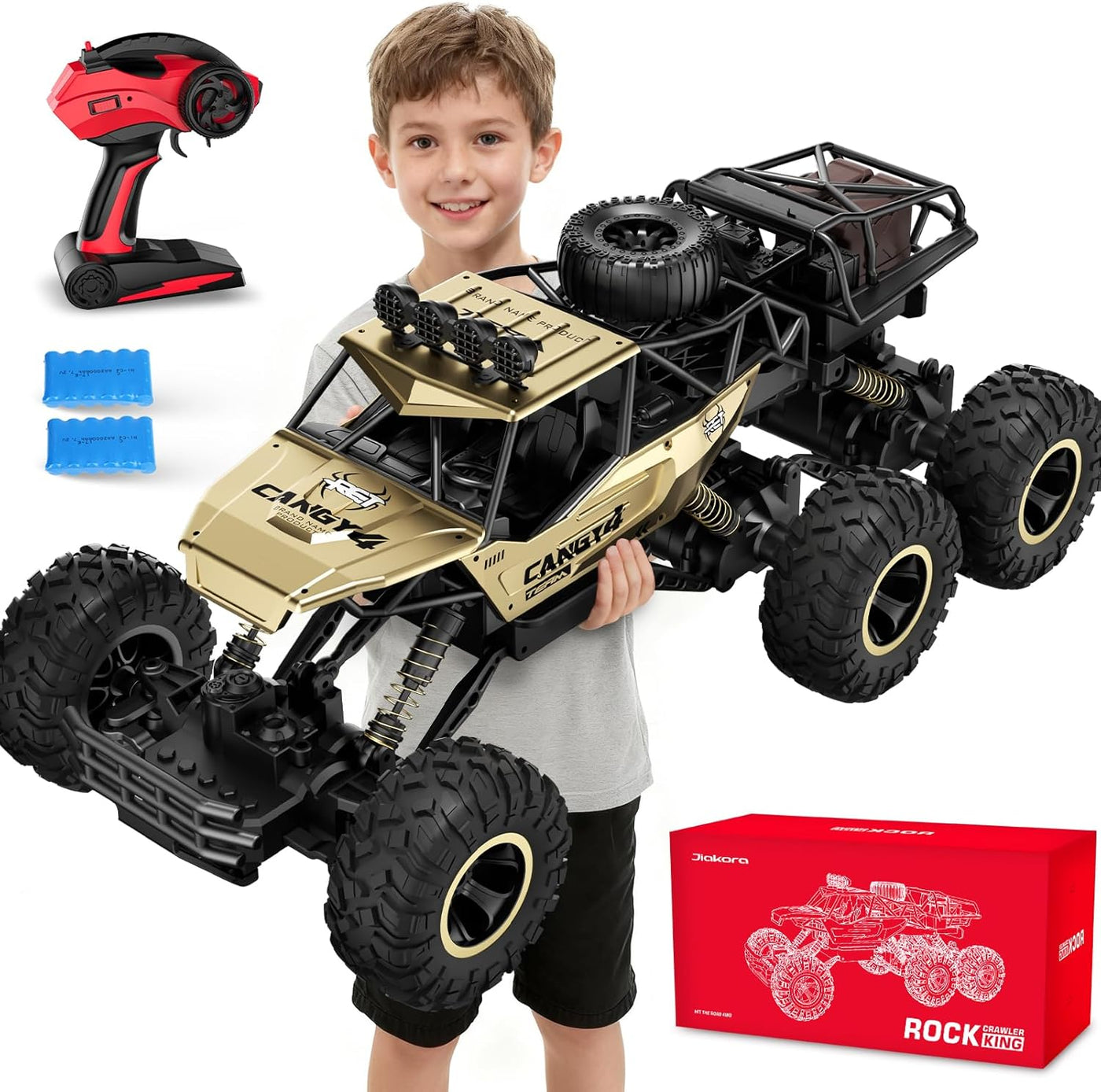 Jiakora Camión monstruo a control remoto, autos RC Rock Crawler RC...