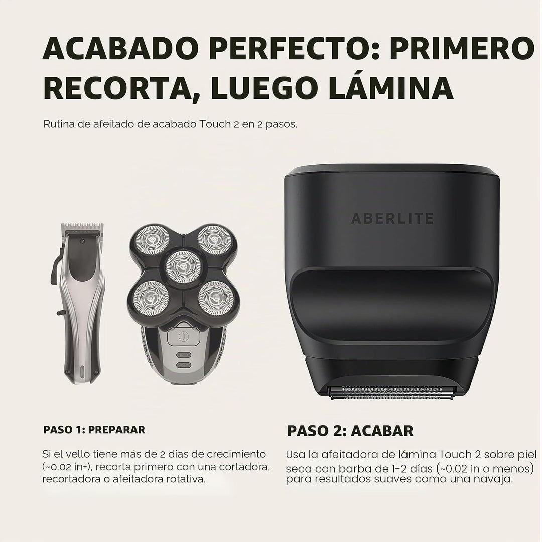 Aberlite Touch 2 - Afeitadora de cabeza de aluminio para hombres ca...