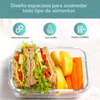 Razab Juego de 35 recipientes de vidrio para almacenamiento de alimentos con tapas, cajas Bento herméticas para preparación de comidas, sin BPA, 100% a prueba de fugas (15 tapas, 15 vasos y 5