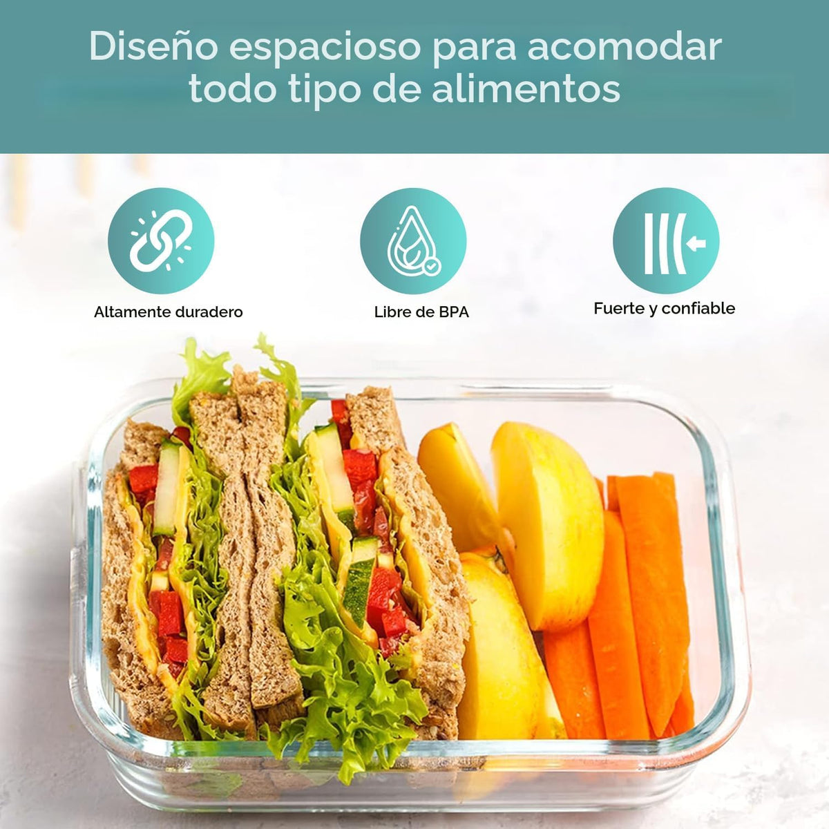 Razab Juego de 35 recipientes de vidrio para almacenamiento de alimentos con tapas, cajas Bento herméticas para preparación de comidas, sin BPA, 100% a prueba de fugas (15 tapas, 15 vasos y 5