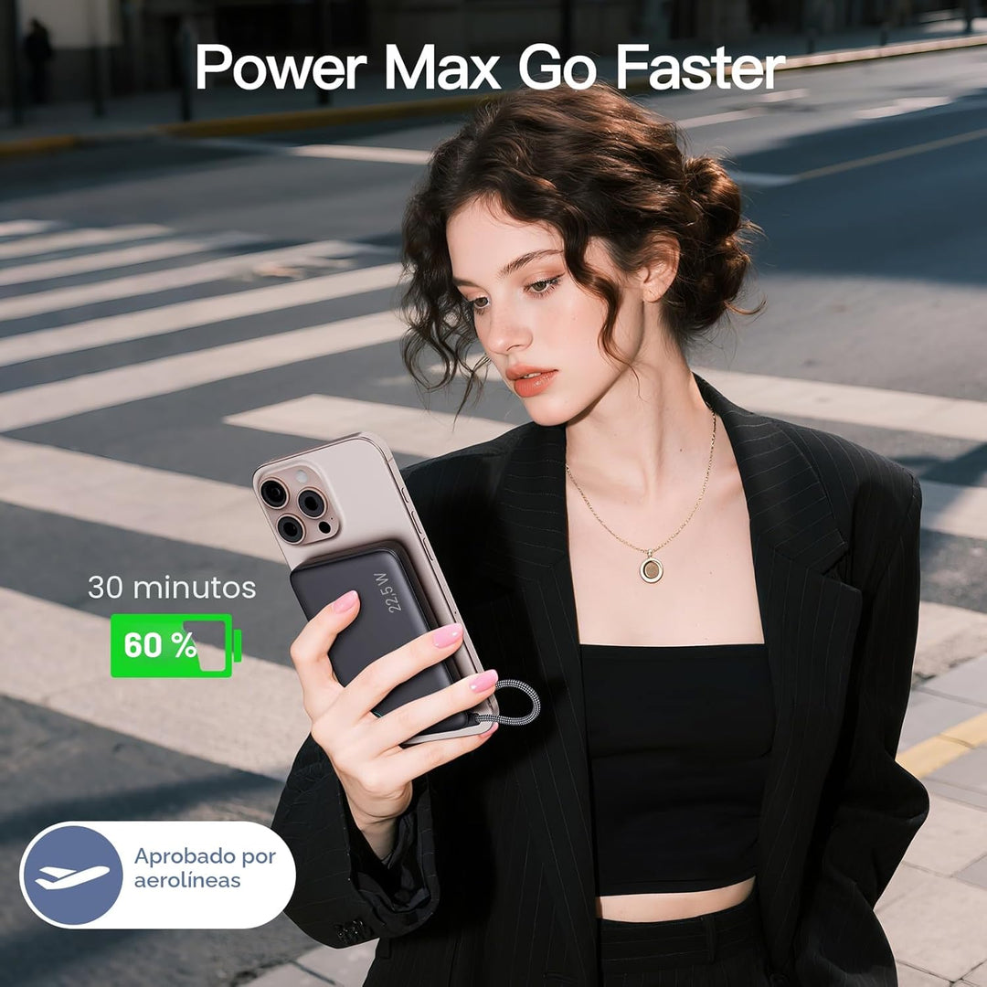 Banco de energía inalámbrico M3 Ultra Slim de 0.4 pulgadas, cargado...
