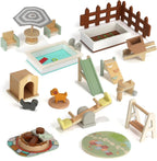 Juego de 26 piezas de muebles de madera para casa de muñecas