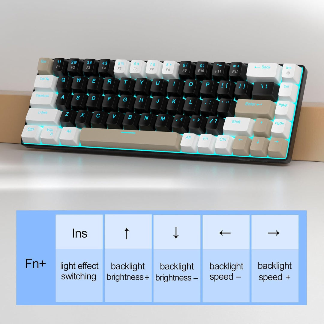 MageGee Teclado mecánico portátil 60% para juegos, MK-Box con retro...