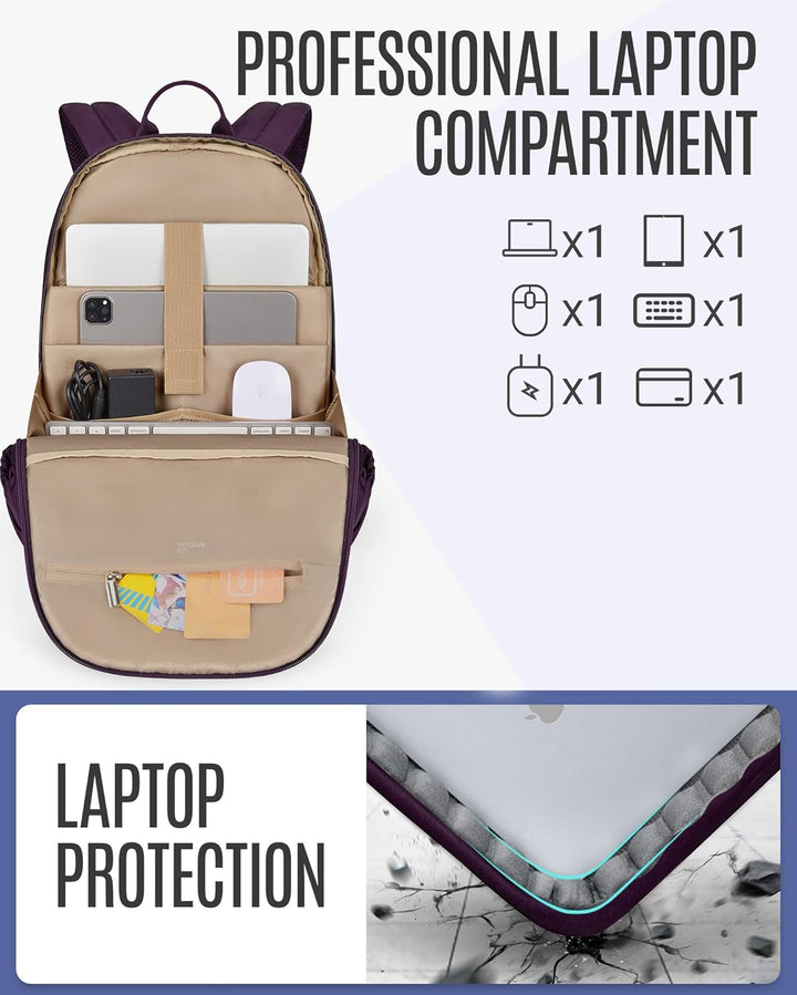 LIGHT FLIGHT Mochila para laptop para mujer, bolsa de viaje para la...