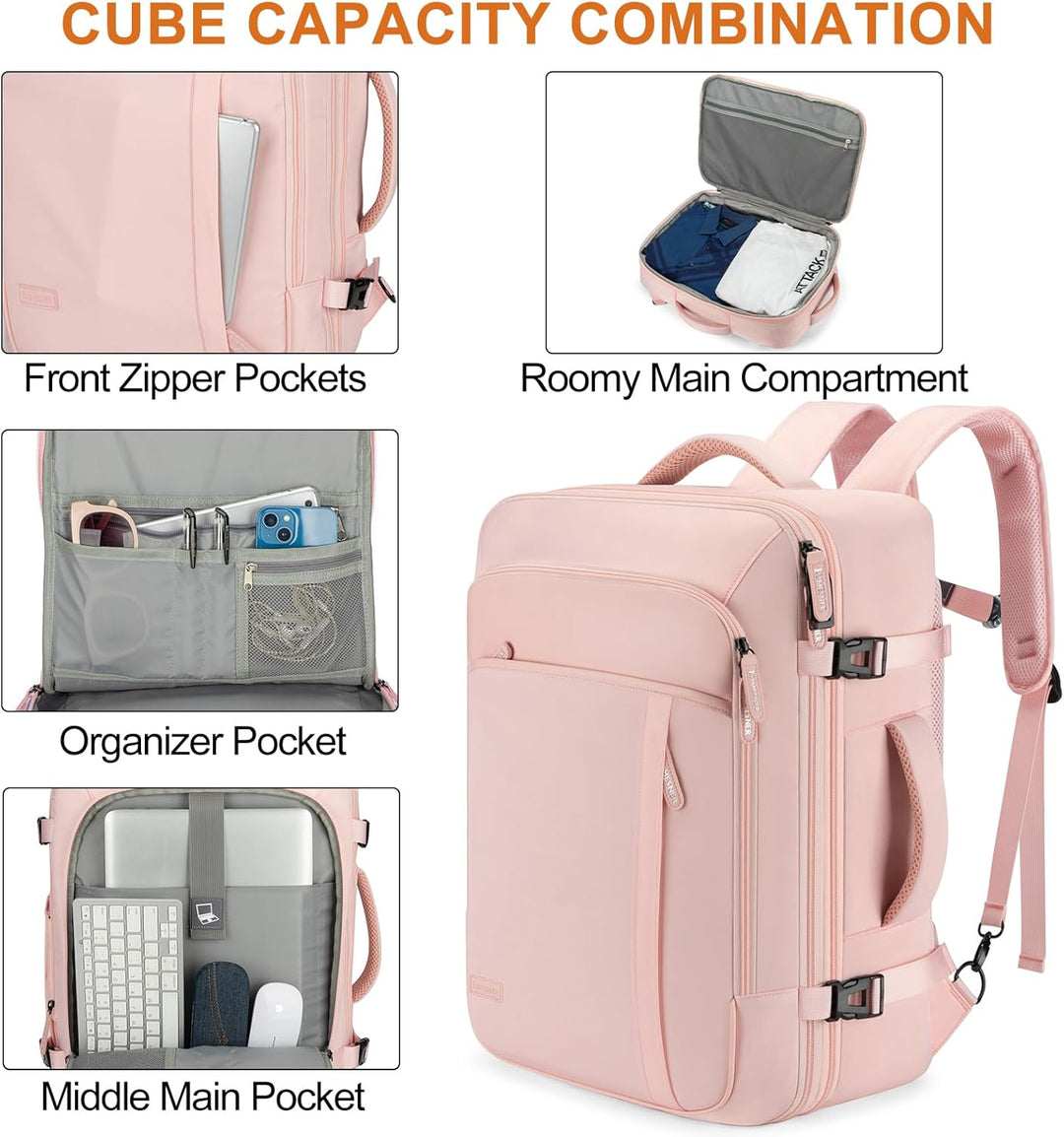 Lumesner Mochilas de viaje de mano, extra grandes de 40 litros apro...