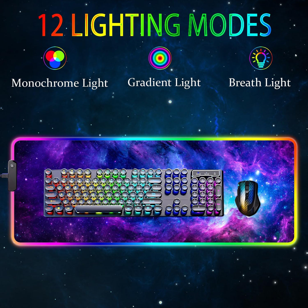 Armanza Alfombrilla de ratón RGB para juegos, alfombrilla grande co...