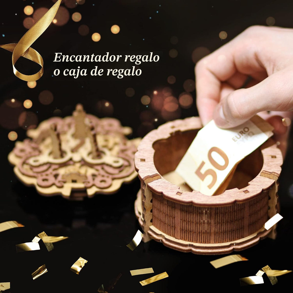 iDventure Pastel de Cumpleaños, Caja rompecabezas de dinero para adultos, Caja para regalo en efectivo