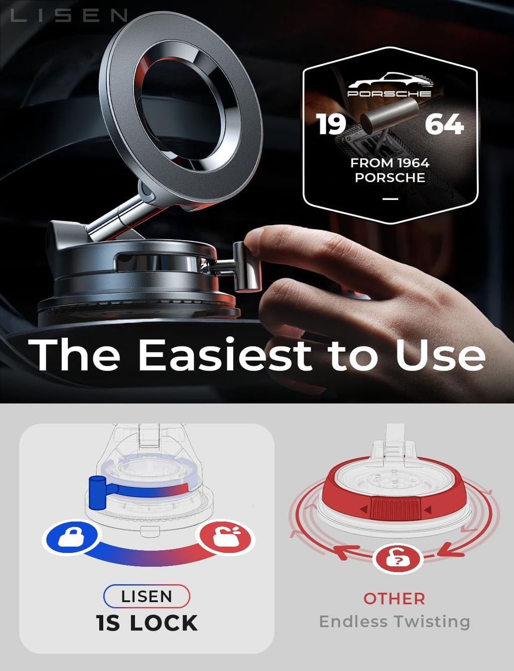LISEN Soporte de coche Magsafe soportes magnéticos para