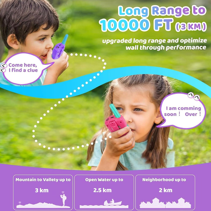 Vvinca Walkie Talkies Recargables para Niños Paquete de 4, Juguetes...