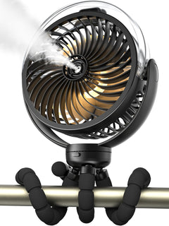 Ventilador de cochecito nebulizador, ventilador portátil con baterí...