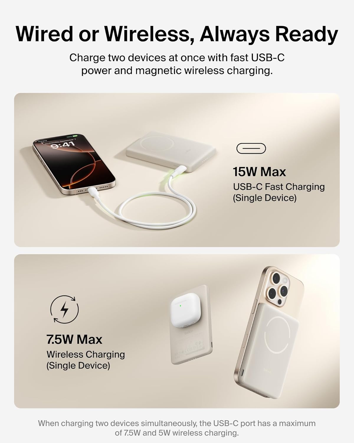 Belkin MagSafe Power Bank 5,000 mAh, cargador portátil ultradelgado...