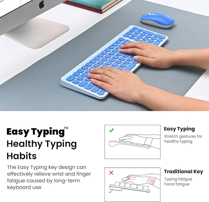 Cimetech - Juego de teclado y mouse inalámbricos compacto de tamaño...