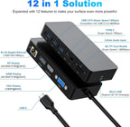 Estación de acoplamiento Surface Thunderbolt 4, triple pantalla a través de HDMI, VGA y DP con adaptador de corriente, Surface Dock compatible con Surface Pro 12/11/10/9/8/X/7 y Surface Laptop 5/4/3