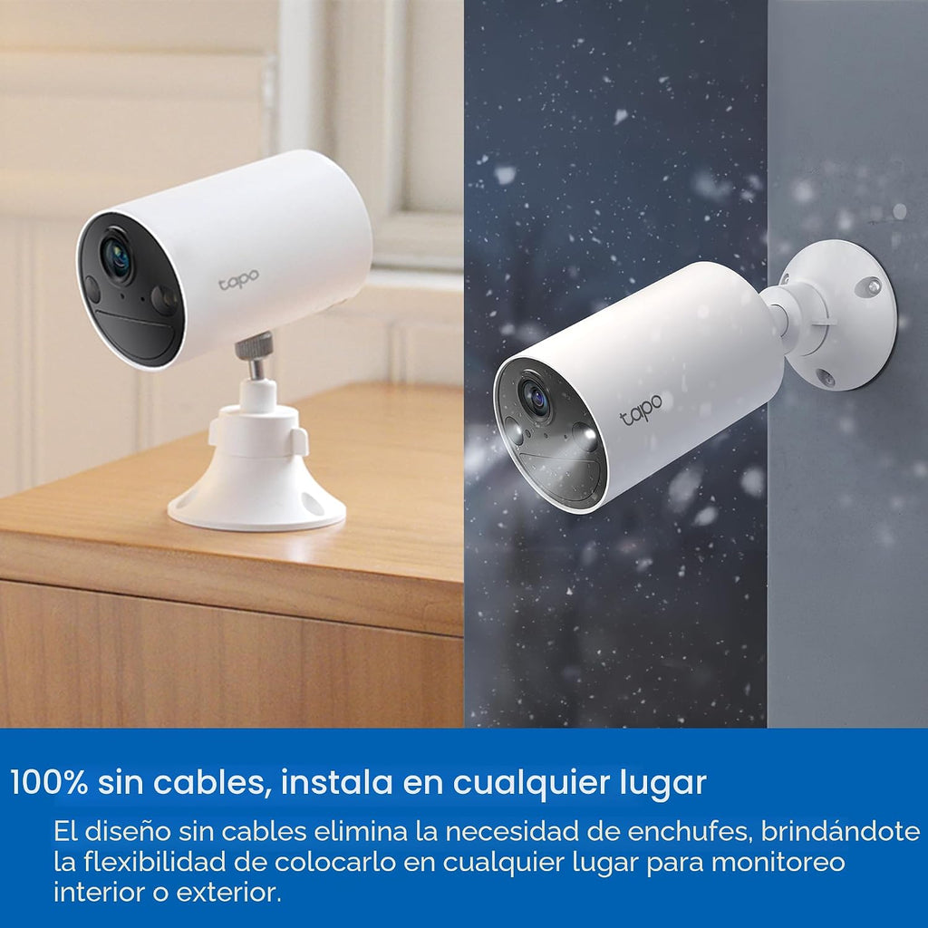 TP-Link Tapo Cámara de Seguridad Inalámbrica para Exteriores, 1080P, Blanco, BatteryCam