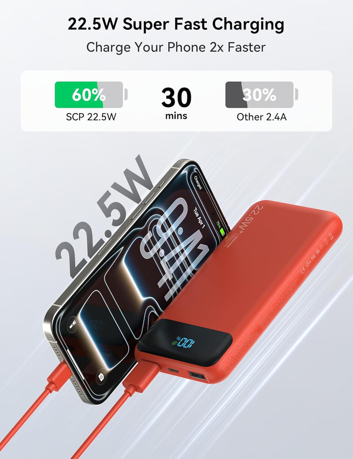 Cargador portátil de 10000 mAh integrado con 4 cables, cargador de...