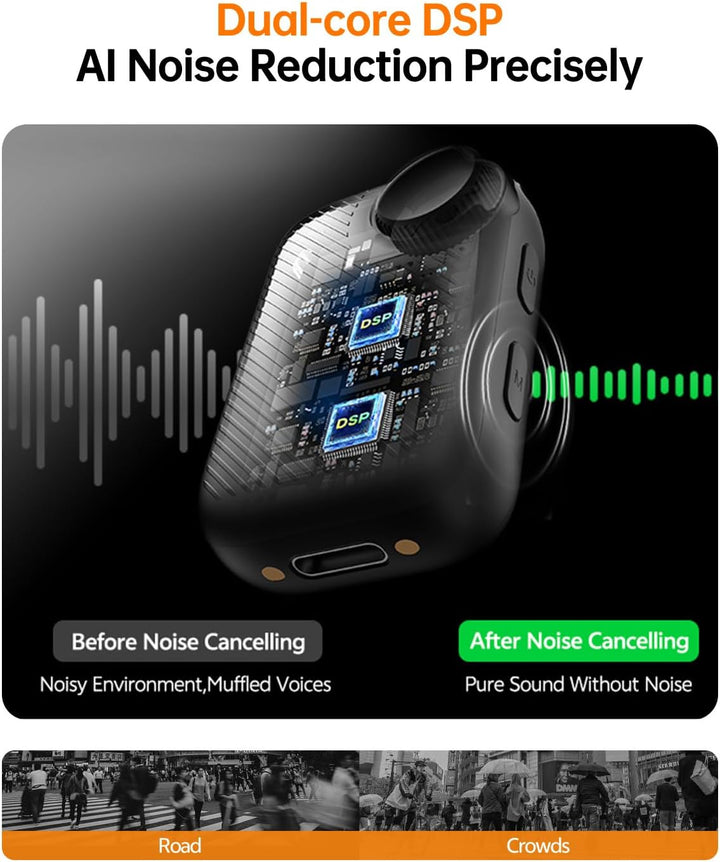 PQRQP Micrófono S20 (2 TX + 1 RX + funda de carga), mini micrófono...