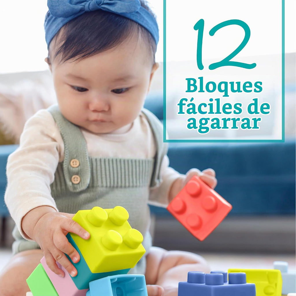 Infantino Bloques de construcción súper suaves, sin BPA, juego de 12 piezas