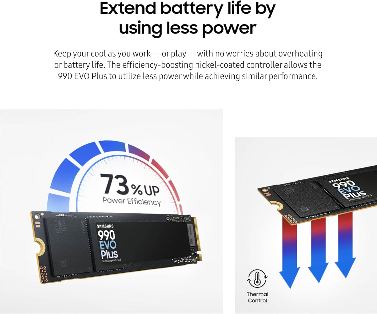 Samsung 990 EVO Plus SSD 1TB, PCIe Gen 4x4, Gen 5x2 M.2 2280, veloc...