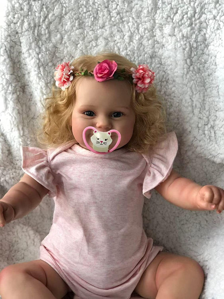 iCradle Lovely Real Look Reborn Baby Doll Girl - Muñeca de silicona...