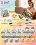 Coopay Crochet Kit para Beginners, Easy Granny Square Crochet Blanket Kit