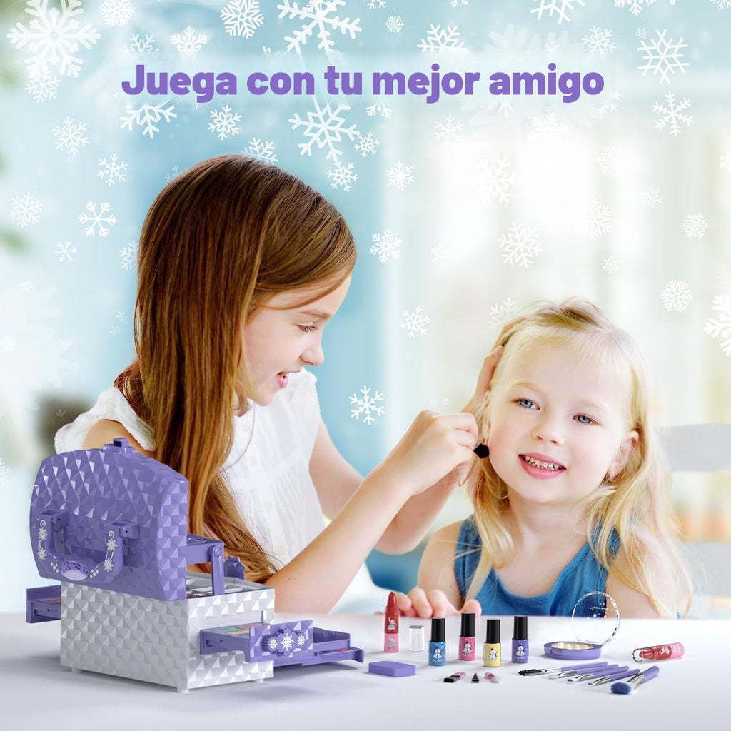Juego de 56 piezas de maquillaje para niñas, kit de maquillaje cosmético