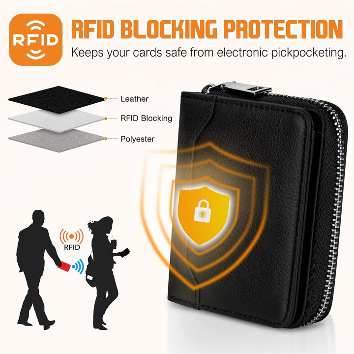 HUANLANG Billetera para hombre con bloqueo RFID, multitarjetero, bi...