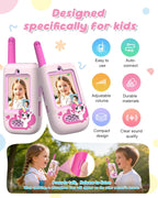 Walkie Talkies de video para niños, paquete de 2 cámaras HD recargables, de