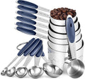 U-Taste - Juego de cucharas medidoras de acero inoxidable 18/8, 12 unidades, azul medianoche